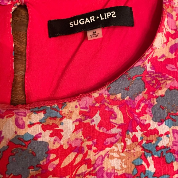 Sugarlips Babydoll Swing Dress Ruffle bottom Scoop Neck and Tie Back. Size L. - Picture 9 of 10